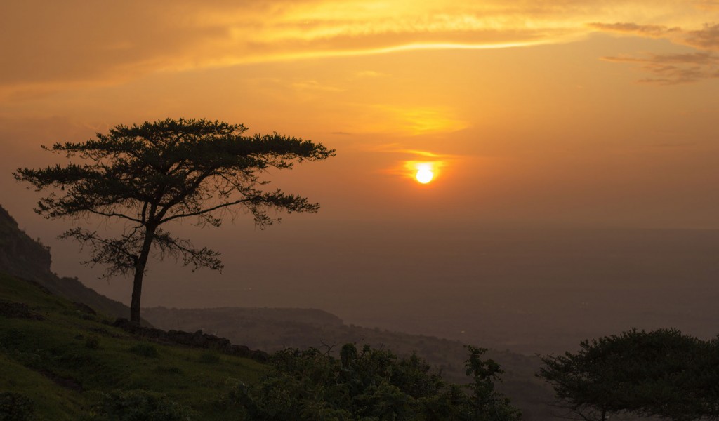 sunset from Sipi Falls